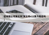 区块链公司翼比特[翼比特e12算力稳定吗]